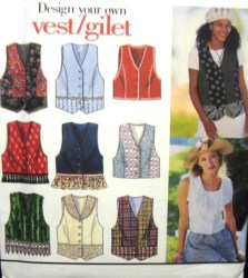 9058 LINED BUTTON VESTS,COLLAR OR NOT PATTERN 12-16